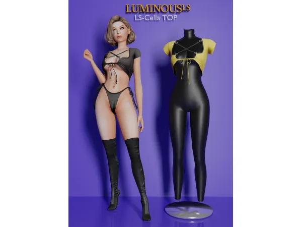 Alpha LS Cella TOP by LuminousLs - The Sims 4 Custom Content