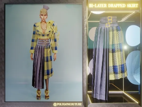 Alpha bi Layer Drapped Skirt - The Sims 4 Custom Content