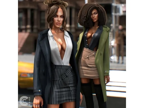 Alpha Trench Coat with Bodysuit cool_content_star - The Sims 4 Custom Content