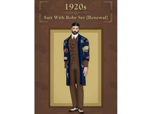 Maxis Match [Lonelyboy] 1920s Suit With Robe Set [Renewal] by HappyLifeSims - The Sims 4 Custom Content