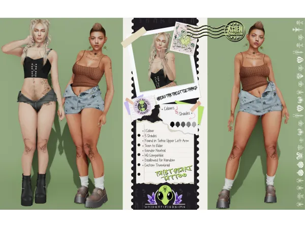 Mix Faint Heart Tattoo by unidentifiedsims - The Sims 4 Custom Content