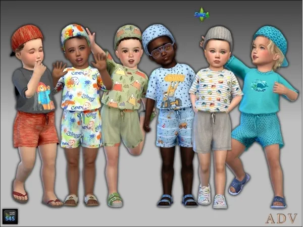 Mix Outfits for toddler boys - The Sims 4 Custom Content