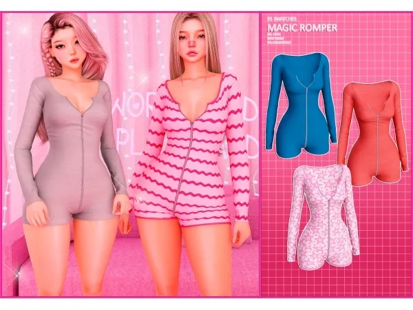 Alpha Magic romper - The Sims 4 Custom Content