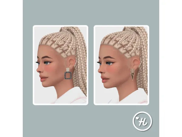 Mix MIMI earrings by Helenmay - The Sims 4 Custom Content