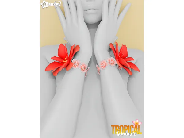 Alpha Tropical Summer Petal Bracelets [813 Items] by Learxfl - The Sims 4 Custom Content
