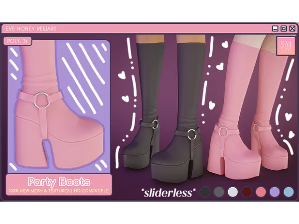 Alpha HONEY Party Boots by SMSims - The Sims 4 Custom Content