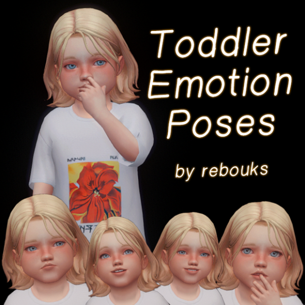 Mix Toddler Emotion Poses by simsfinds - The Sims 4 Custom Content