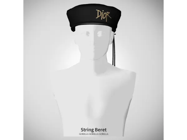 Alpha String Beret by gorillax3 - The Sims 4 Custom Content