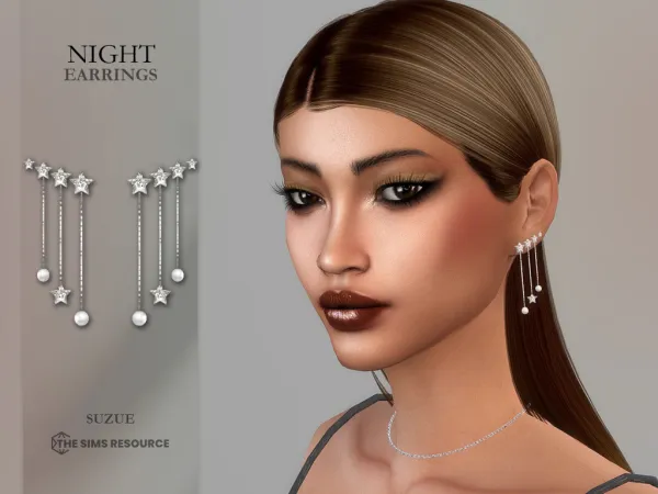 Alpha Night Earrings - The Sims 4 Custom Content