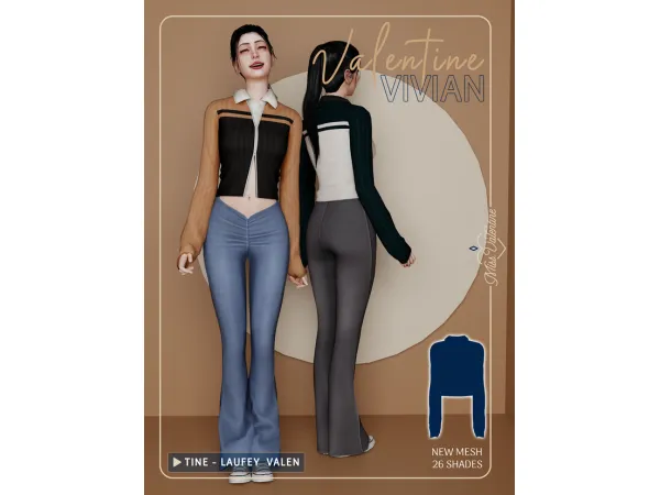 Alpha Vivian Top by Valentina - The Sims 4 Custom Content