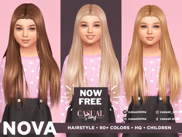 Alpha NOVA HAIRSTYLE kids by casualsims - The Sims 4 Custom Content