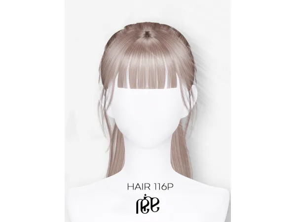 Alpha REINA HAIR 116P by ReinaSims4 - The Sims 4 Custom Content