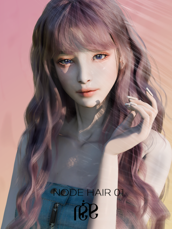 Alpha REINA_NODE HAIR 01 by simsfinds - The Sims 4 Custom Content