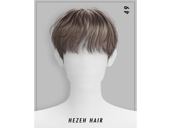 Alpha [Hezeh]Hair_No49 by Hezeh - The Sims 4 Custom Content