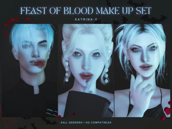 Alpha Feast of Blood make up set_remake - The Sims 4 Custom Content