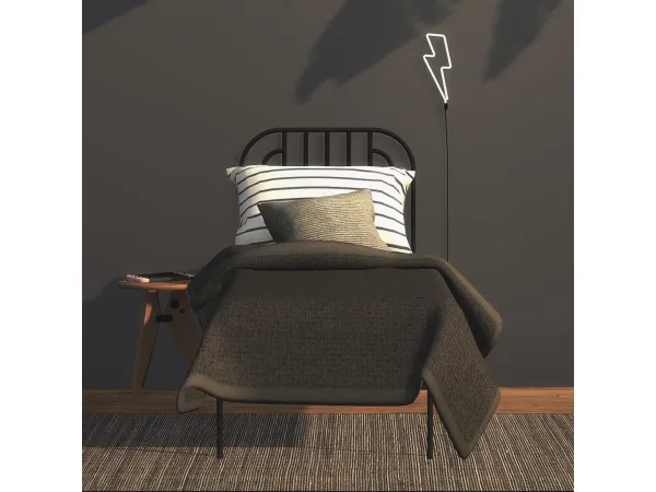 Alpha Anyday Swirl Metal Single Bed - The Sims 4 Custom Content