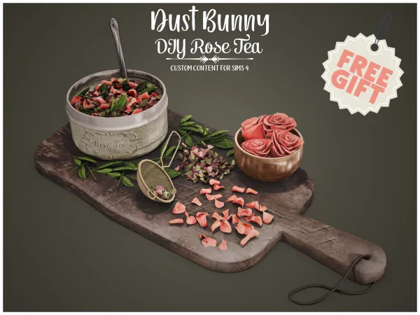 Alpha Dust Bunny DIY Rose Tea (Gift) - The Sims 4 Custom Content
