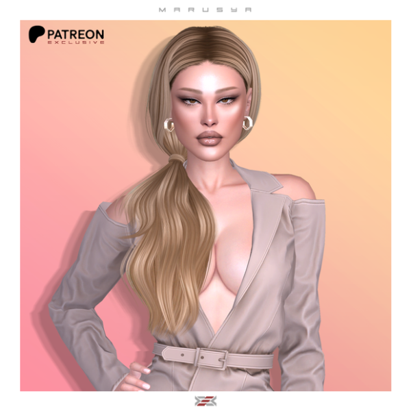 Alpha Marusya hairstyle by lexel - The Sims 4 Custom Content