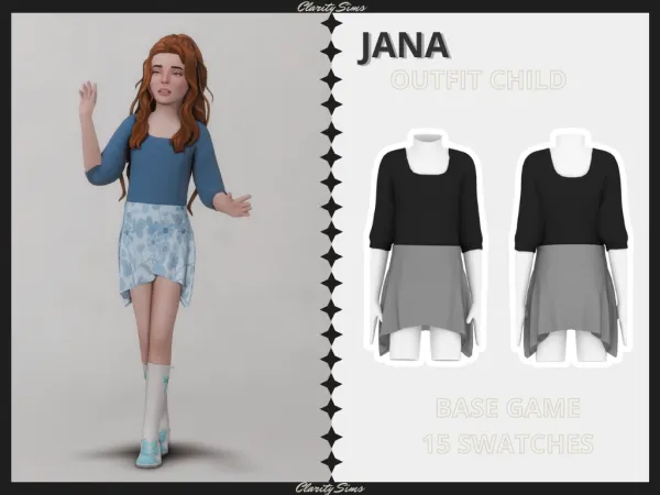 Alpha Jana Outfit Child - The Sims 4 Custom Content