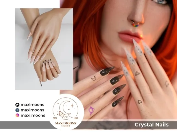Alpha Crystal Nails - The Sims 4 Custom Content