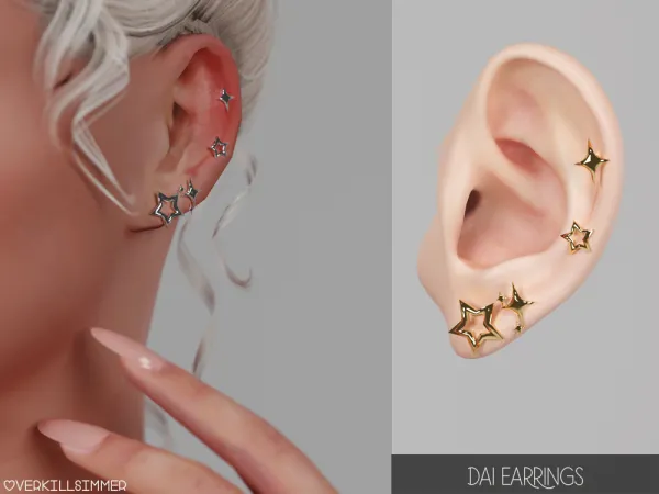 Mix Dai earrings - The Sims 4 Custom Content