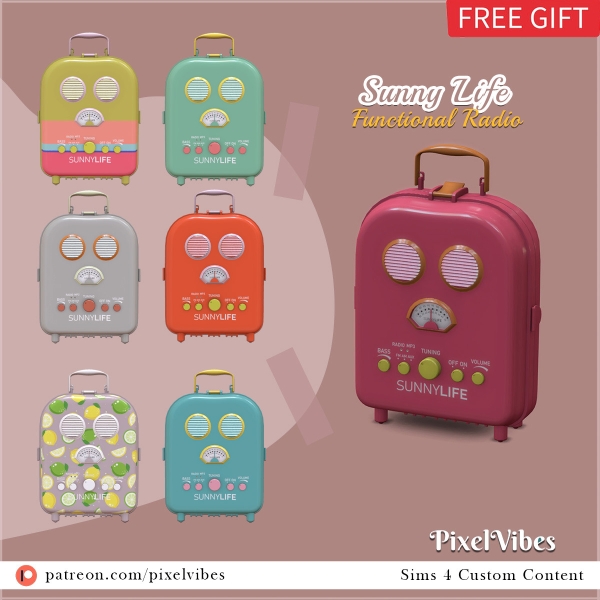 Alpha Sunny Life Radio by pixelvibes - The Sims 4 Custom Content