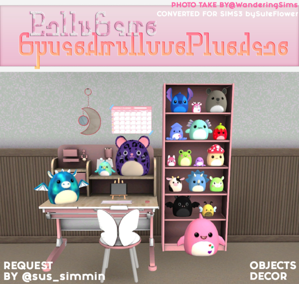 4TO3 Bellassims Squishmallow Plushies by simsfinds - The Sims 3 Custom Content