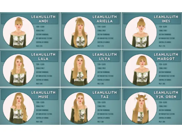 Leahlillith hairs - The Sims 3 Custom Content