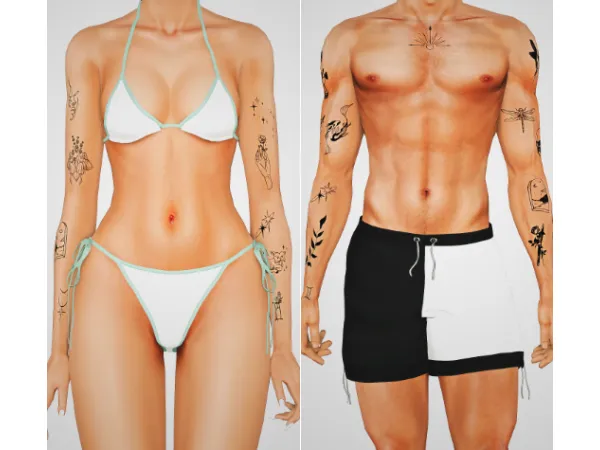 Gemini Tattoos - The Sims 3 Custom Content