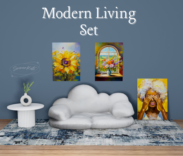 Alpha Modern Living Set by simmerkatex - The Sims 4 Custom Content