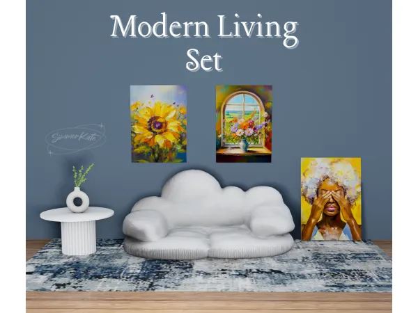 Alpha Modern Living Set - The Sims 4 Custom Content