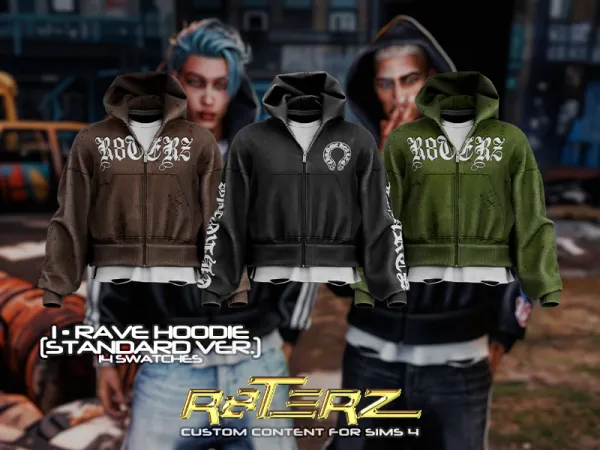 Alpha R8TERZ Rave Hoodie Standard Version - The Sims 4 Custom Content
