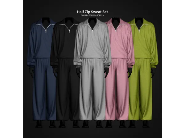 Half Zip Sweat Set by gorillax3