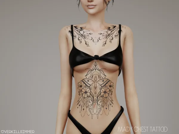 Mix Mady chest tattoo - The Sims 4 Custom Content