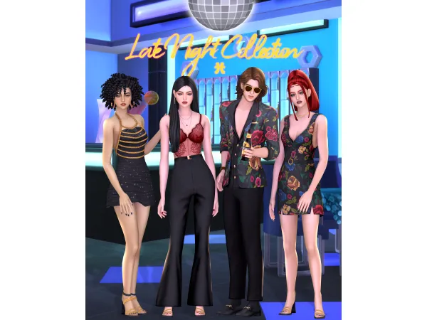Maxis Match Late Night Collection ( 10 items ) by HuiEn - The Sims 4 Custom Content