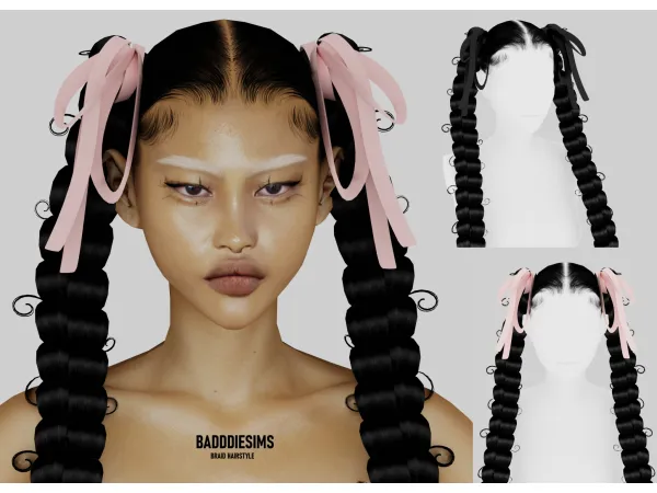 Alpha BADDDIESIMS BRAID HAIRSTYLE - The Sims 4 Custom Content