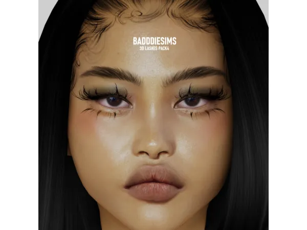 Alpha BADDDIESIMS 3D LASHES PACK4 - The Sims 4 Custom Content