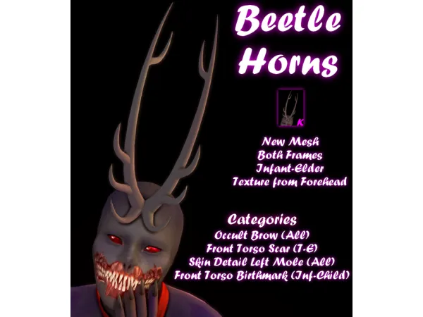 Maxis Match [Keiros] Beetle Horns - The Sims 4 Custom Content