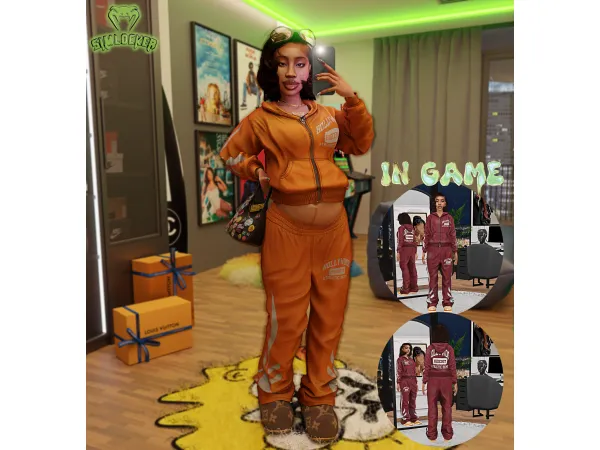 Alpha Hollywood Female Sweatsuit by SimLocker - The Sims 4 Custom Content