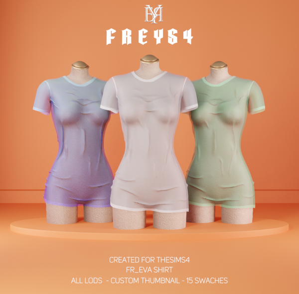 Alpha Eva Wet Shirt by freys4 - The Sims 4 Custom Content