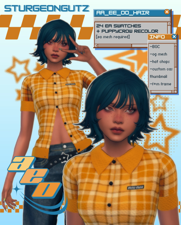 Maxis Match AAEEOO HAIR by simsfinds - The Sims 4 Custom Content