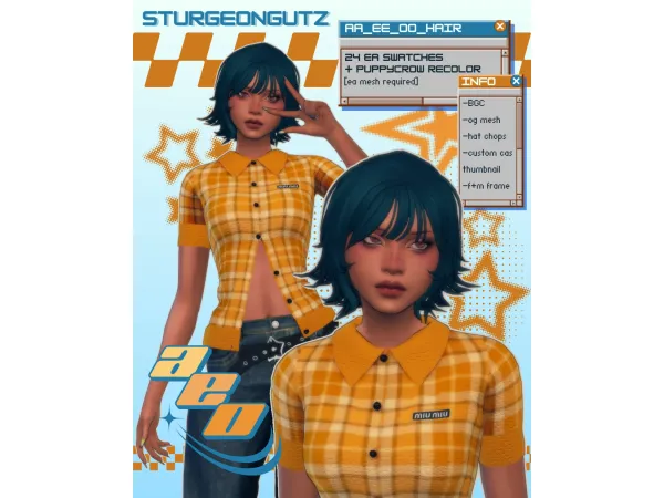 Maxis Match AAEEOO HAIR by sturgeongutz - The Sims 4 Custom Content
