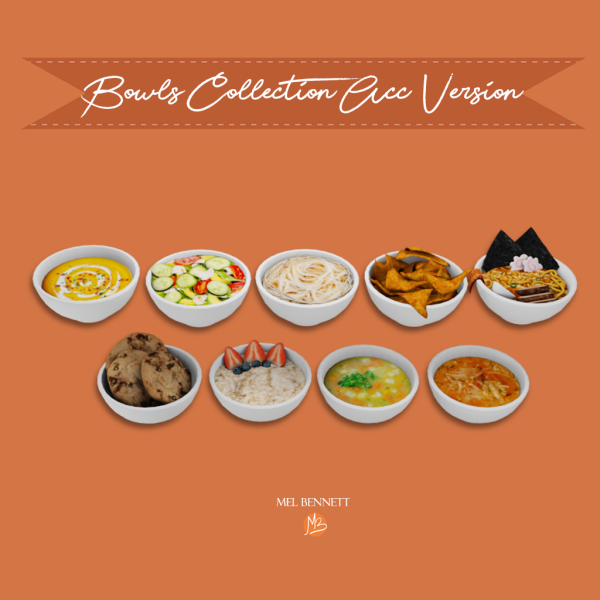 Mix Bowls Collection Acc Version by melbennett - The Sims 4 Custom Content