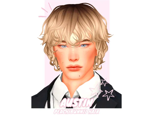 Maxis Match Austin Hair by Peachibunnii - The Sims 4 Custom Content