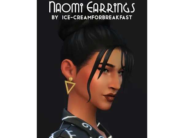 Maxis Match Naomi Earrings creamforbreakfast by ice - The Sims 4 Custom Content