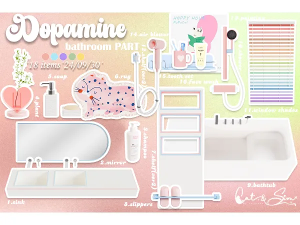 Mix Dopamine Set by lalaLANA - The Sims 4 Custom Content