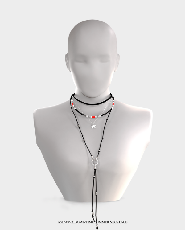Alpha Beaded Leather Necklace by simsfinds - The Sims 4 Custom Content