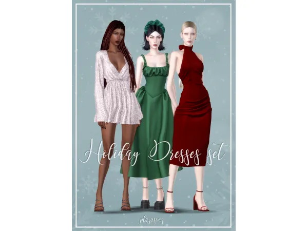 Alpha Holiday Dresses set by plazasims - The Sims 4 Custom Content