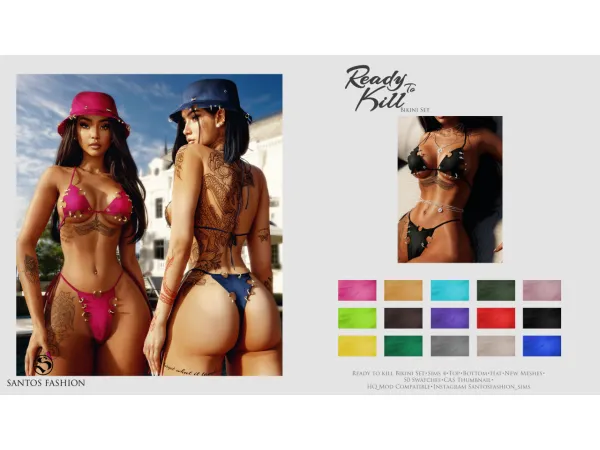 Alpha Ready To Kill Bikini Set ( ) by santosfashionsims - The Sims 4 Custom Content