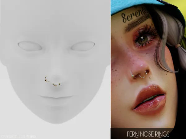 Mix Fern nose rings - The Sims 4 Custom Content